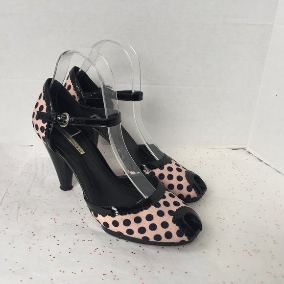 Via Spiga Shoes - Via Spiga Pink Black Polka Dot Mary Jane Pin up 9 Barbiecore Y2K Aesthetic